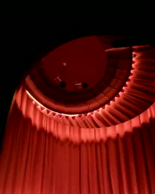 A red spiral ceiling