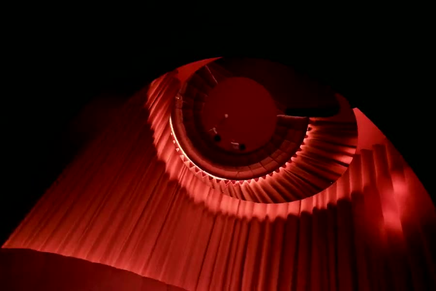 A red spiral interior