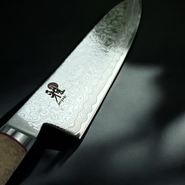 A Damascus-patterned Japanese blade